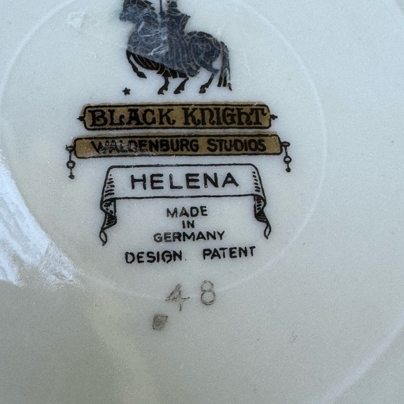 Vintage Black Knight Conchita Waldenburg Germany Set of 6 Saucers 6” - Picture 4 of 5